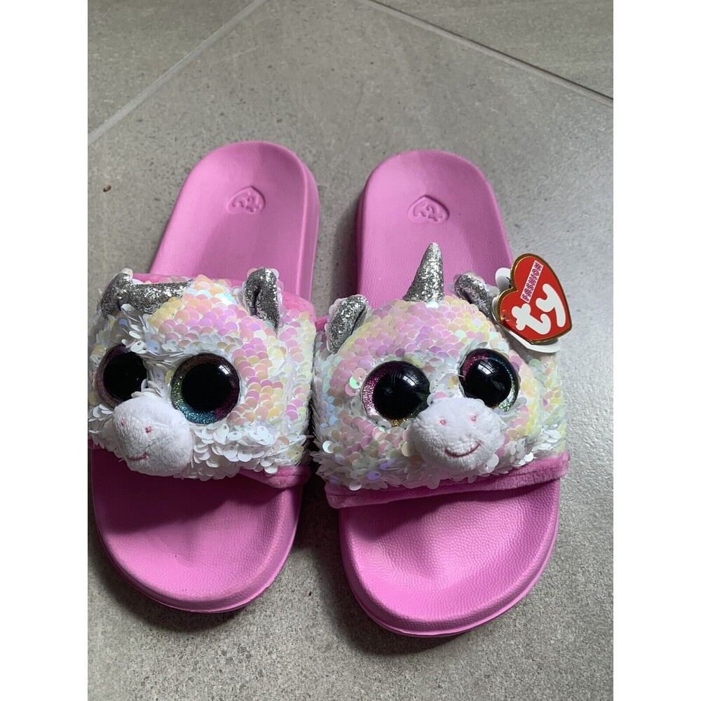 Beanie Baby Pink Unicorn Slippers Girls Size 4-6